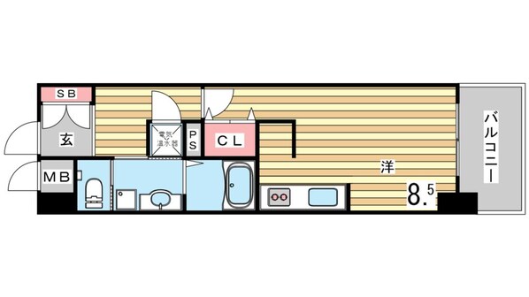 兵庫駅 徒歩3分 8階の物件間取画像